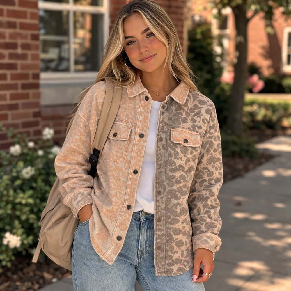 Free People Printed Ruby Shacket Jacket In Mixed … - image 1